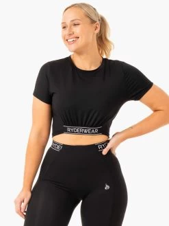 Level Up Cropped T-Shirt - Black