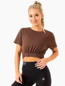 Level Up Cropped T-Shirt - Chocolate