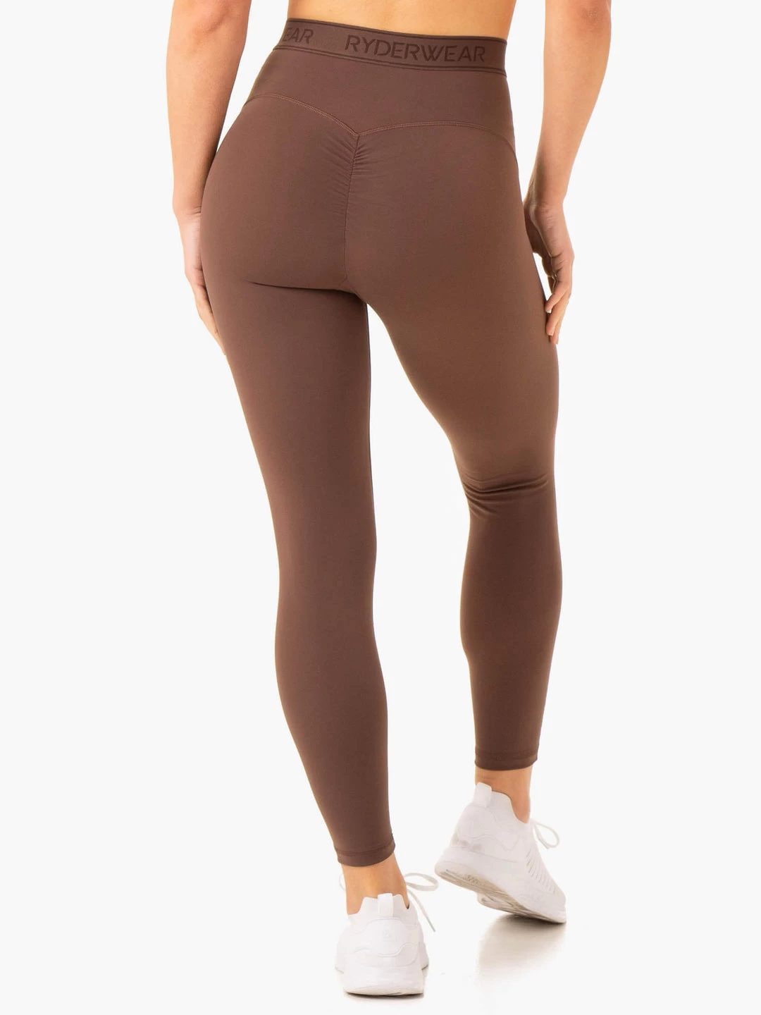 Level Up High Waisted Scrunch Leggings - Chocolate 3 Level Up High Waisted Scrunch Leggings - Chocolate - Image 3