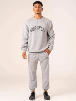 Men's Collegiate Crew Neck - Grey Marl -Ryderwear mens collegiate crew neck grey marl clothing ryderwear 351507 1080x