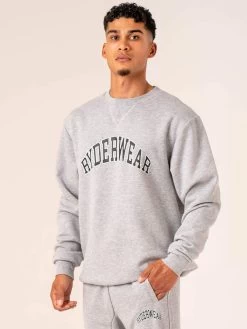 Men's Collegiate Crew Neck - Grey Marl -Ryderwear mens collegiate crew neck grey marl clothing ryderwear 466023 1080x
