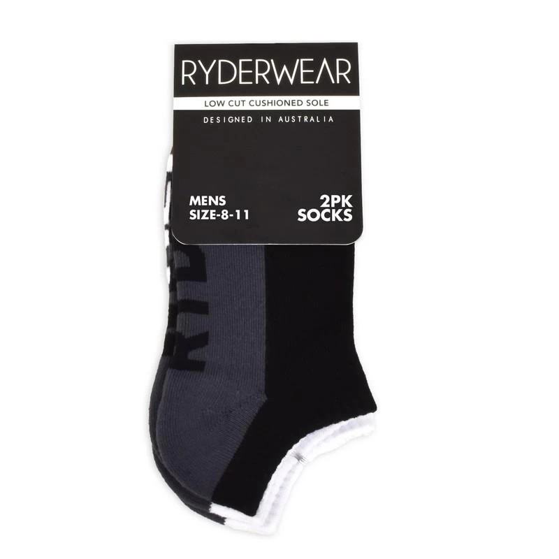 Mens Socks 2 Pack - Black/Grey And White/Grey 1 Mens Socks 2 Pack - Black/Grey And White/Grey