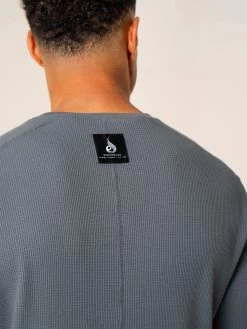 Men's Waffle Lounge Crew Neck - Steel Blue -Ryderwear mens waffle lounge crew neck steel blue clothing ryderwear 343626 1080x