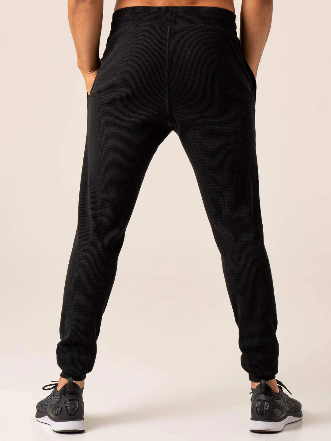 Men's Waffle Lounge Pants - Black 3 Men's Waffle Lounge Pants - Black - Image 3