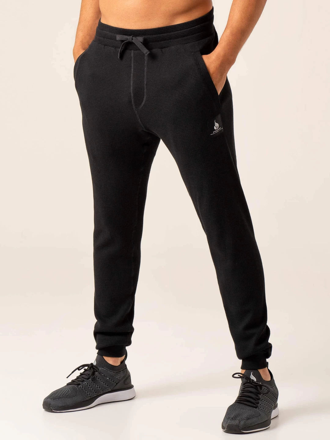 Men's Waffle Lounge Pants - Black 1 Men's Waffle Lounge Pants - Black