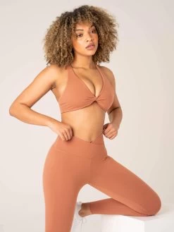 Momentum Twist Sports Bra - Clay 9 Momentum Twist Sports Bra - Clay -Ryderwear momentum twist sports bra clay clothing ryderwear 567038 1080x