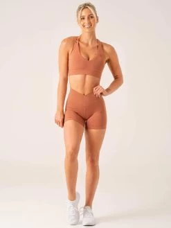 Momentum V-Neck Sports Bra - Clay -Ryderwear momentum v neck sports bra clay clothing ryderwear 150809 1080x