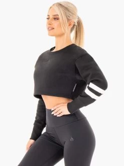 Motion Cropped Sweater - Black -Ryderwear motion cropped sweater black clothing ryderwear 191190 1080x