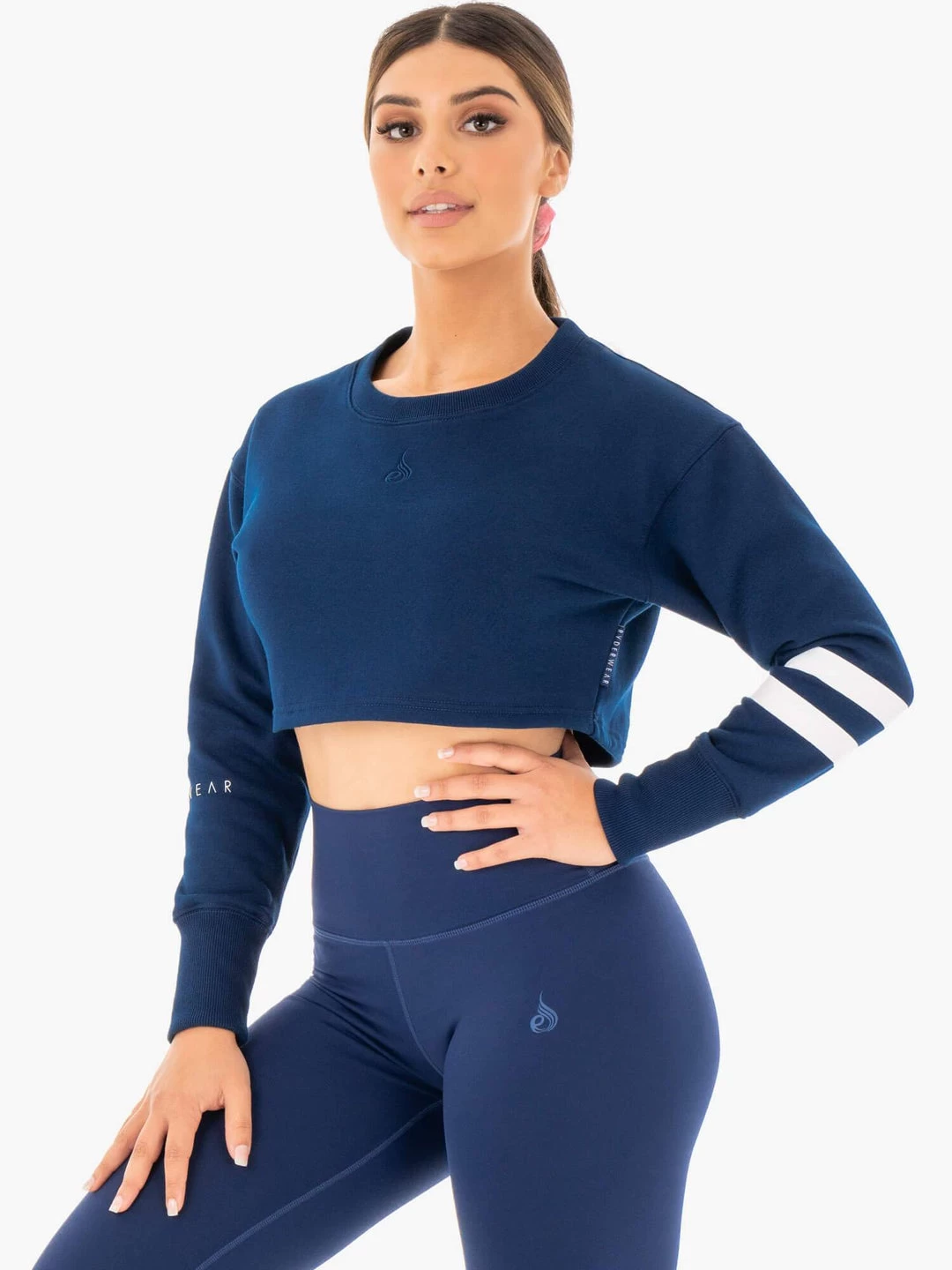 Motion Cropped Sweater - Navy 3 Motion Cropped Sweater - Navy - Image 3