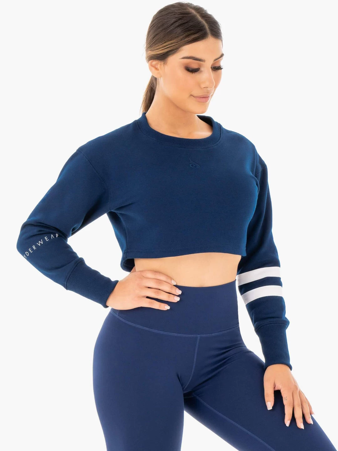 Motion Cropped Sweater - Navy 4 Motion Cropped Sweater - Navy - Image 4