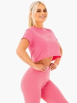 Motion Cropped T-Shirt - Pink Lemonade -Ryderwear motion cropped t shirt pink lemonade clothing ryderwear 971028 1080x