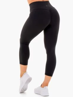 Motion High Waisted 7/8 Scrunch Bum Leggings - Black