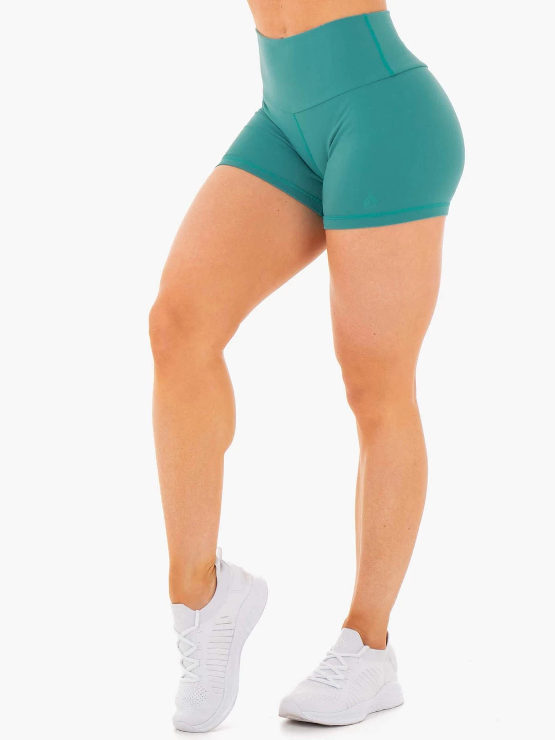 Motion High Waisted Shorts - Teal 1 Motion High Waisted Shorts - Teal