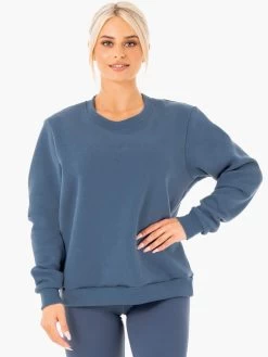 Motion Oversized Sweater - Steel Blue