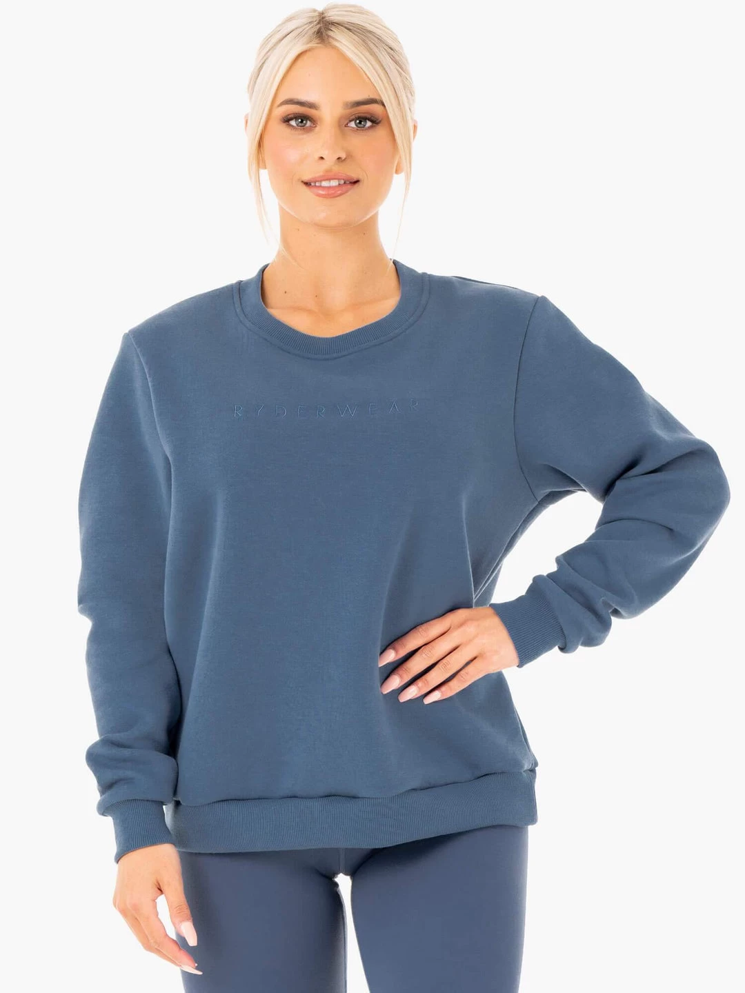 Motion Oversized Sweater - Steel Blue 1 Motion Oversized Sweater - Steel Blue