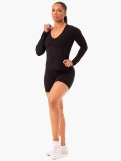 NKD Align Long Sleeve Training Top - Black -Ryderwear nkd align long sleeve training top black clothing ryderwear 331414 1080x