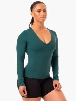 NKD Align Long Sleeve Training Top - Teal -Ryderwear nkd align long sleeve training top teal clothing ryderwear 859849 1080x
