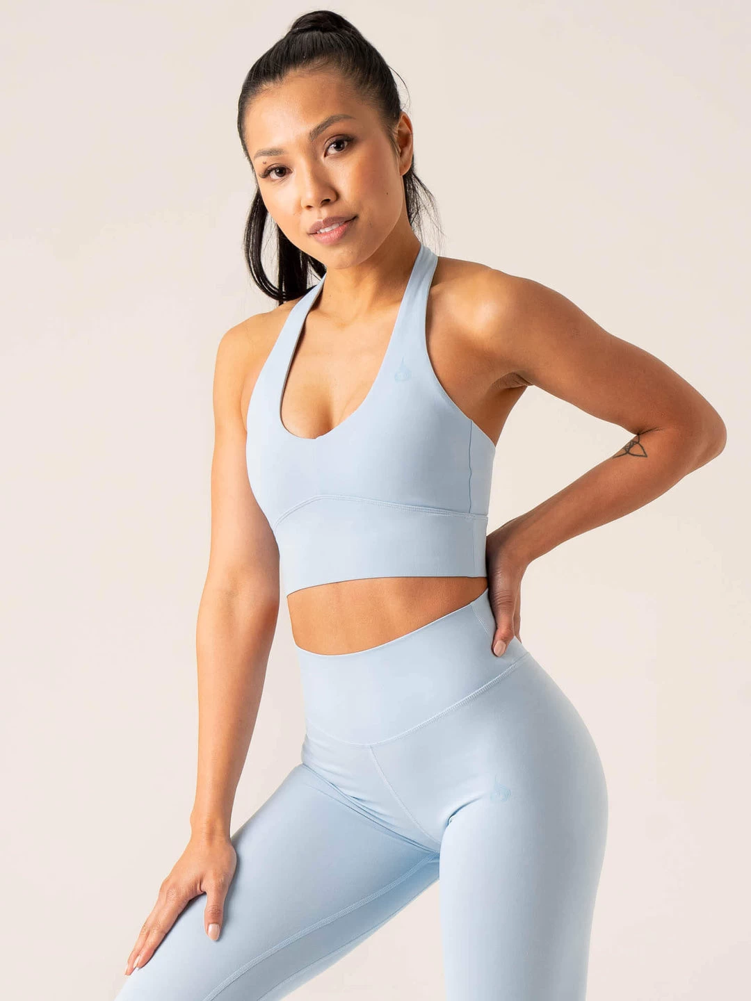 NKD Arch Halter Sports Bra - Baby Blue 4 NKD Arch Halter Sports Bra - Baby Blue - Image 4