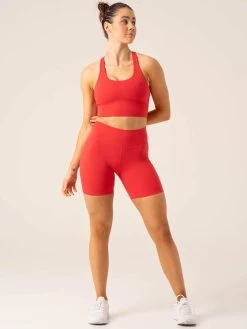 NKD Arch Mid-Length Shorts - Red -Ryderwear nkd arch mid length shorts red clothing ryderwear 389027 1080x