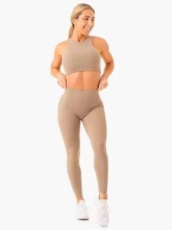NKD Frame Long Line Sports Bra - Latte -Ryderwear nkd frame long line sports bra latte clothing ryderwear 636810 1080x