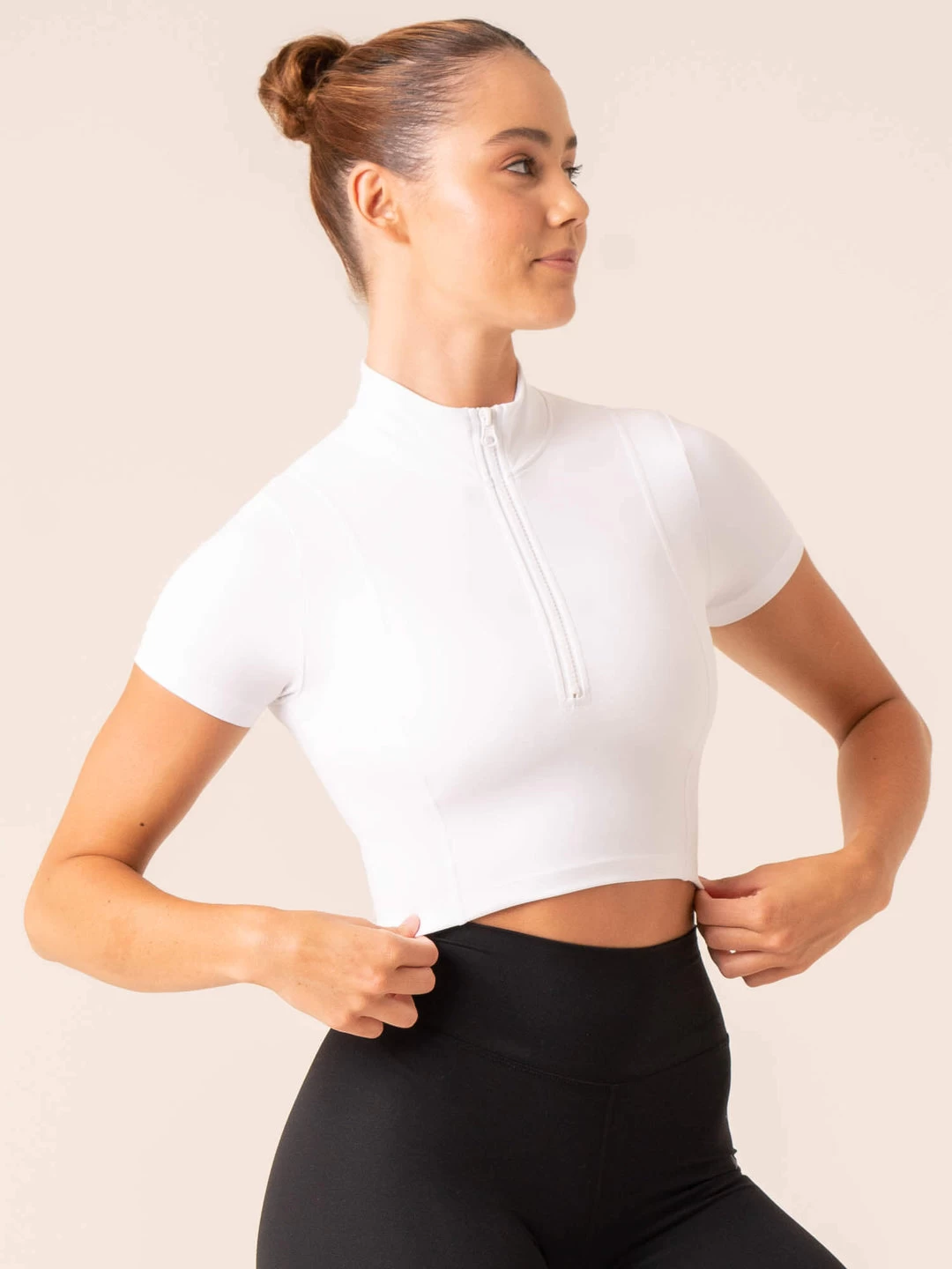 NKD Half Zip Fitted T-Shirt - White 5 NKD Half Zip Fitted T-Shirt - White - Image 5