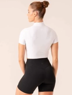 NKD Half Zip Fitted T-Shirt - White 10 NKD Half Zip Fitted T-Shirt - White -Ryderwear nkd half zip fitted t shirt white clothing ryderwear 457902 1080x