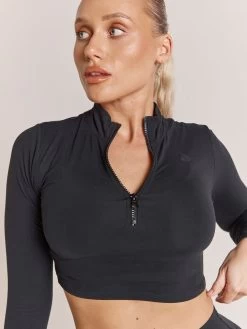 Ryderwear 23 NKD Half Zip Long Sleeve Top - Black
