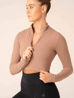 Ryderwear 29 NKD Half Zip Long Sleeve Top - Taupe