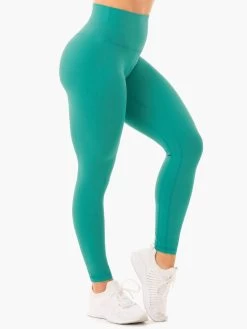 NKD High Waisted Leggings - Turquoise -Ryderwear nkd high waisted leggings turquoise clothing ryderwear 997404 1080x