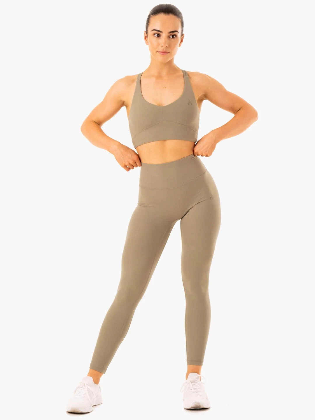 NKD Refine High Waisted Leggings - Khaki 6 NKD Refine High Waisted Leggings - Khaki - Image 6