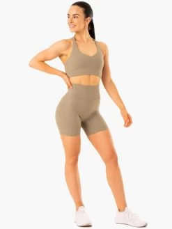 NKD Refine High Waisted Shorts - Khaki 7 NKD Refine High Waisted Shorts - Khaki -Ryderwear nkd refine high waisted shorts khaki clothing ryderwear 867566 1080x
