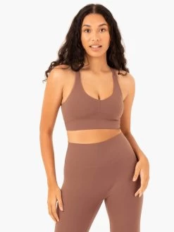 NKD Refine Sports Bra - Mocha -Ryderwear nkd refine sports bra mocha clothing ryderwear 629348 1080x