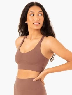 NKD Refine Sports Bra - Mocha -Ryderwear nkd refine sports bra mocha clothing ryderwear 951681 1080x