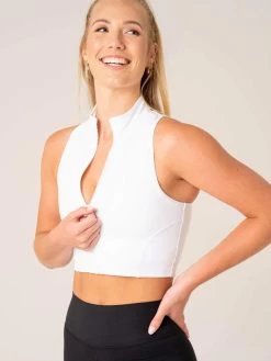 NKD Zip Tank - White -Ryderwear nkd zip tank white clothing ryderwear 539246 1080x