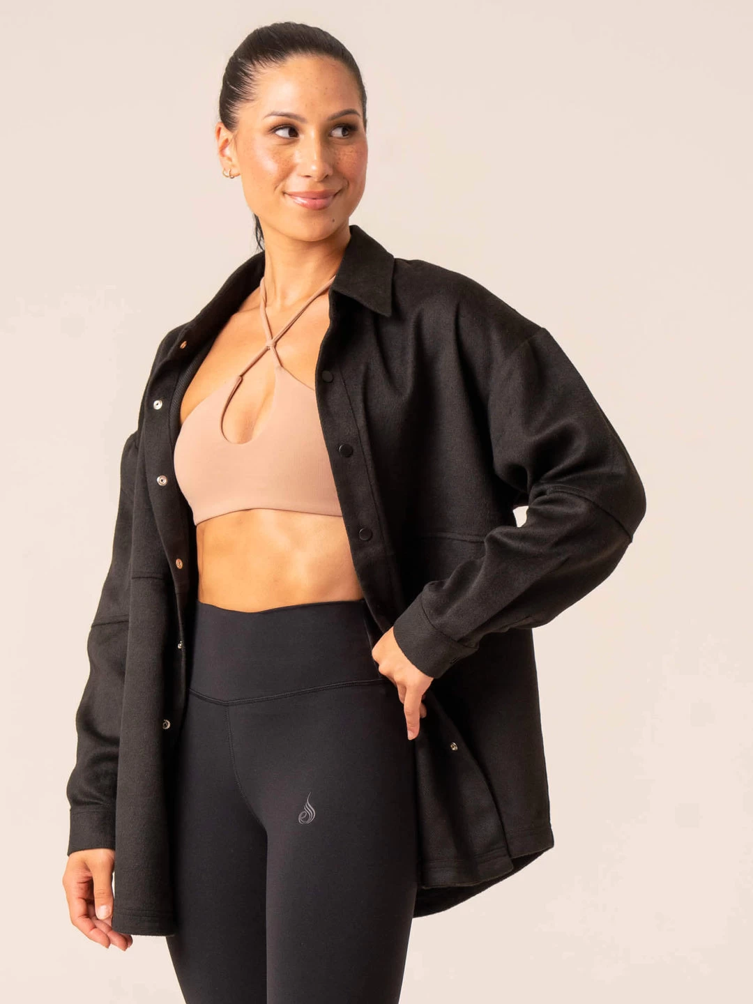 Oversized Shacket - Black 4 Oversized Shacket - Black - Image 4