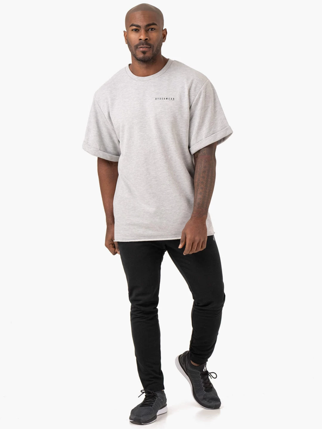 Pursuit Oversized Fleece T-Shirt - Light Grey Marl 7 Pursuit Oversized Fleece T-Shirt - Light Grey Marl - Image 7