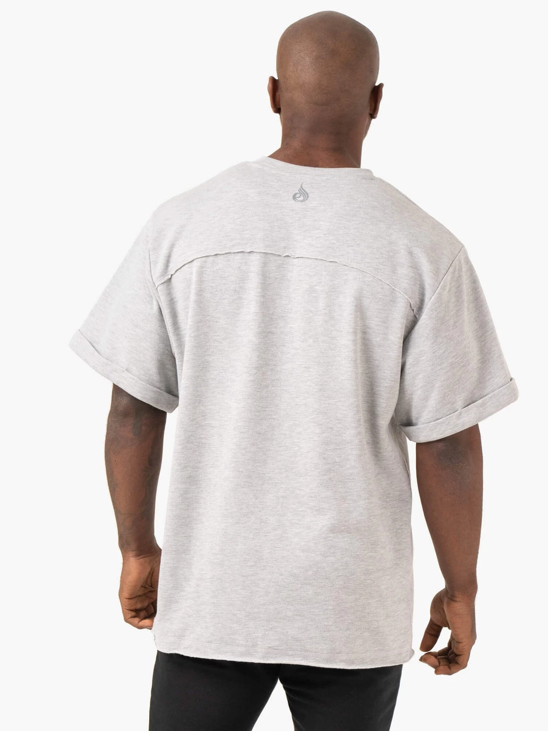 Pursuit Oversized Fleece T-Shirt - Light Grey Marl 3 Pursuit Oversized Fleece T-Shirt - Light Grey Marl - Image 3