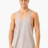 Pursuit Stringer T-Back - Light Grey Marl
