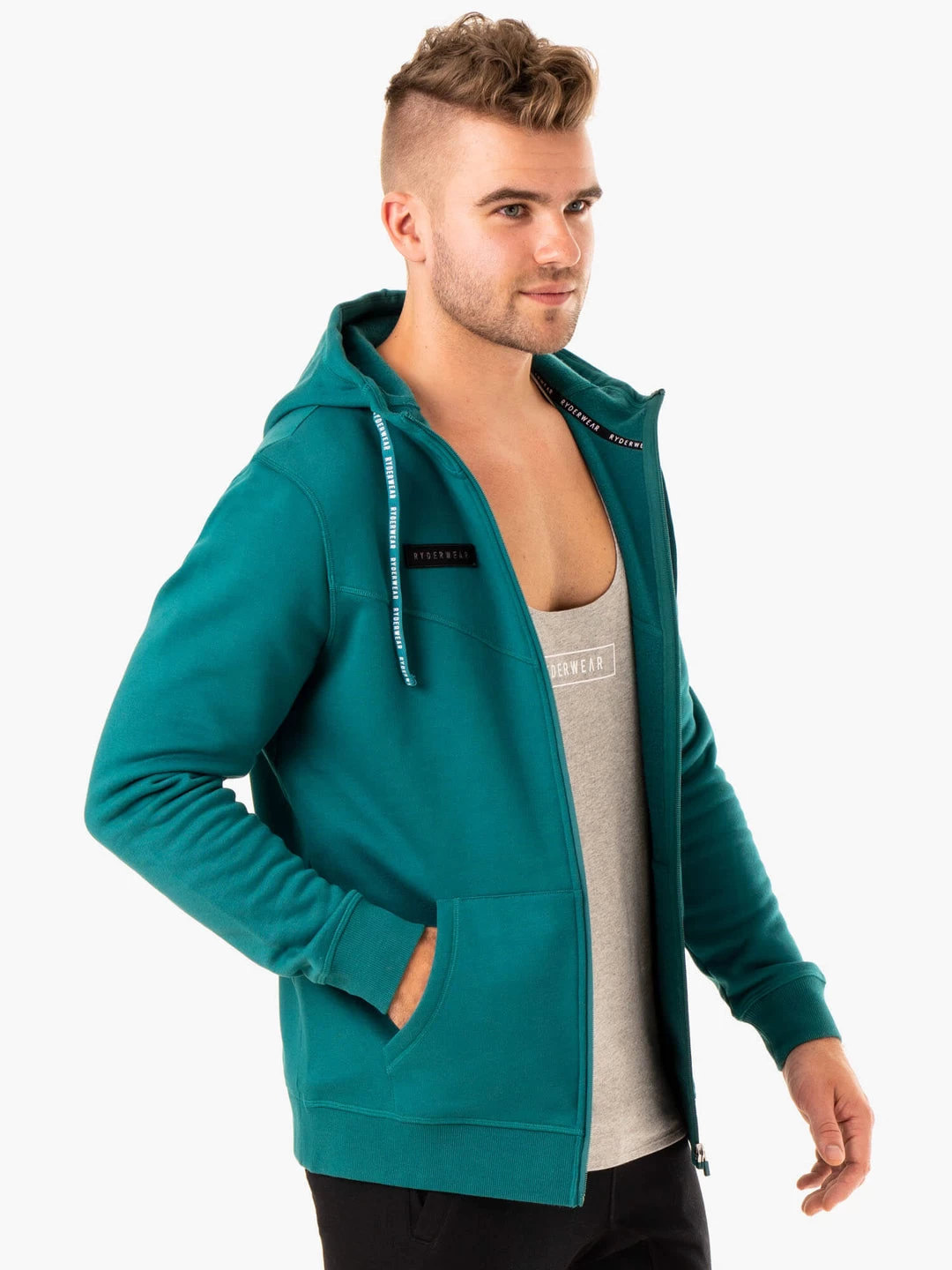 Recharge Zip Up Hoodie - Teal 5 Recharge Zip Up Hoodie - Teal - Image 5
