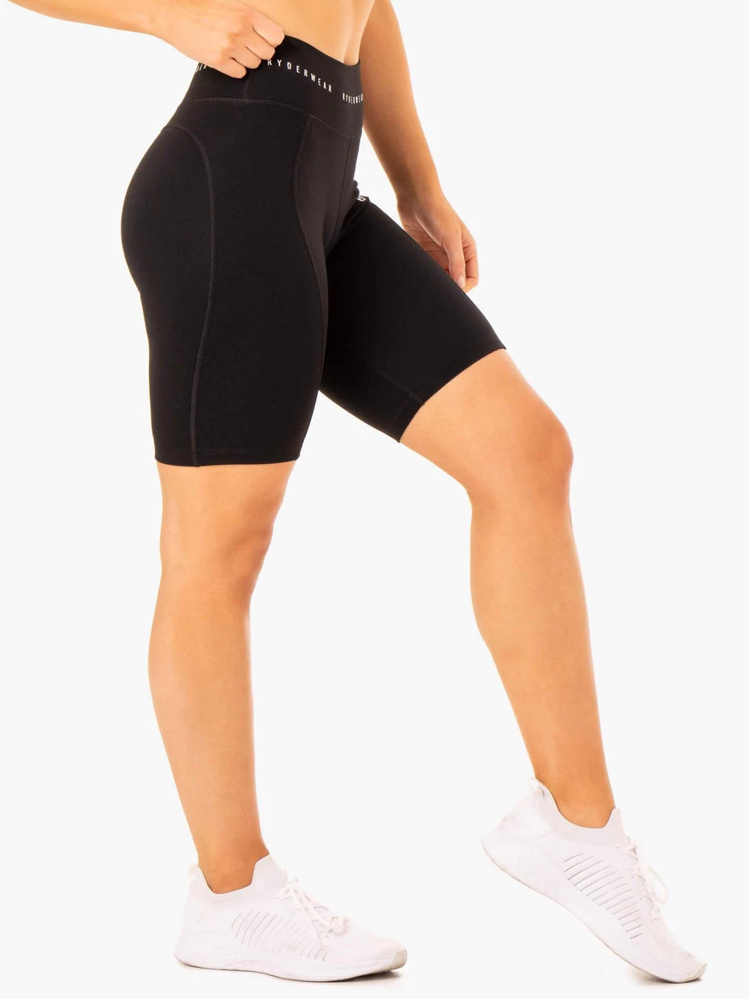 Reflex High Waisted Bike Shorts - Black 4 Reflex High Waisted Bike Shorts - Black - Image 4
