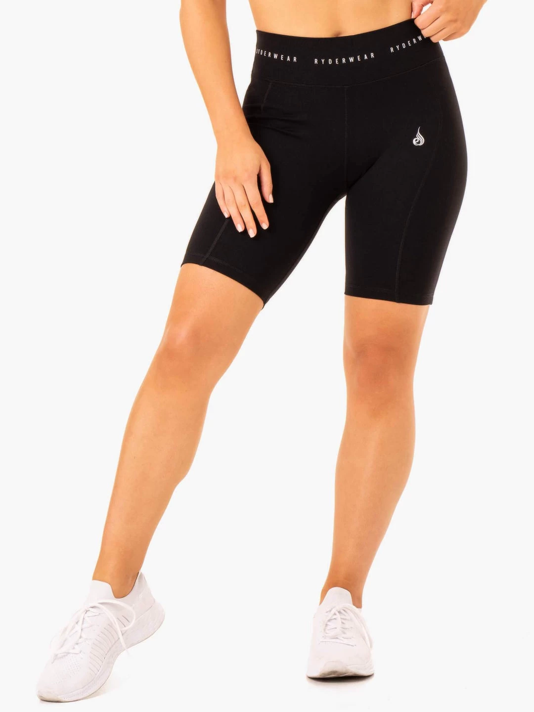 Reflex High Waisted Bike Shorts - Black 1 Reflex High Waisted Bike Shorts - Black
