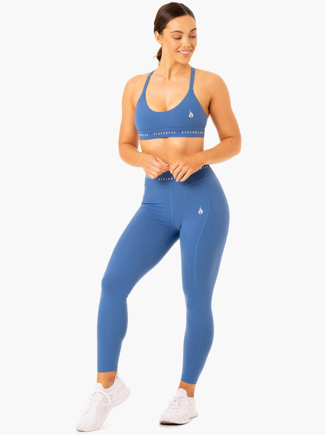 Reflex High Waisted Leggings - Blue 6 Reflex High Waisted Leggings - Blue - Image 6