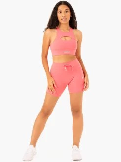 Replay High Waisted Shorts - Coral -Ryderwear replay high waisted shorts coral clothing ryderwear 575730 1080x