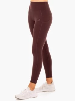 Reset High Waisted Pocket Leggings - Chocolate -Ryderwear reset high waisted pocket leggings chocolate clothing ryderwear 348344 1080x