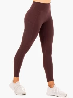 Reset High Waisted Pocket Leggings - Chocolate