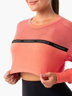 Revive Mesh Sweater - Peach -Ryderwear revive mesh sweater peach clothing ryderwear 601528 1080x