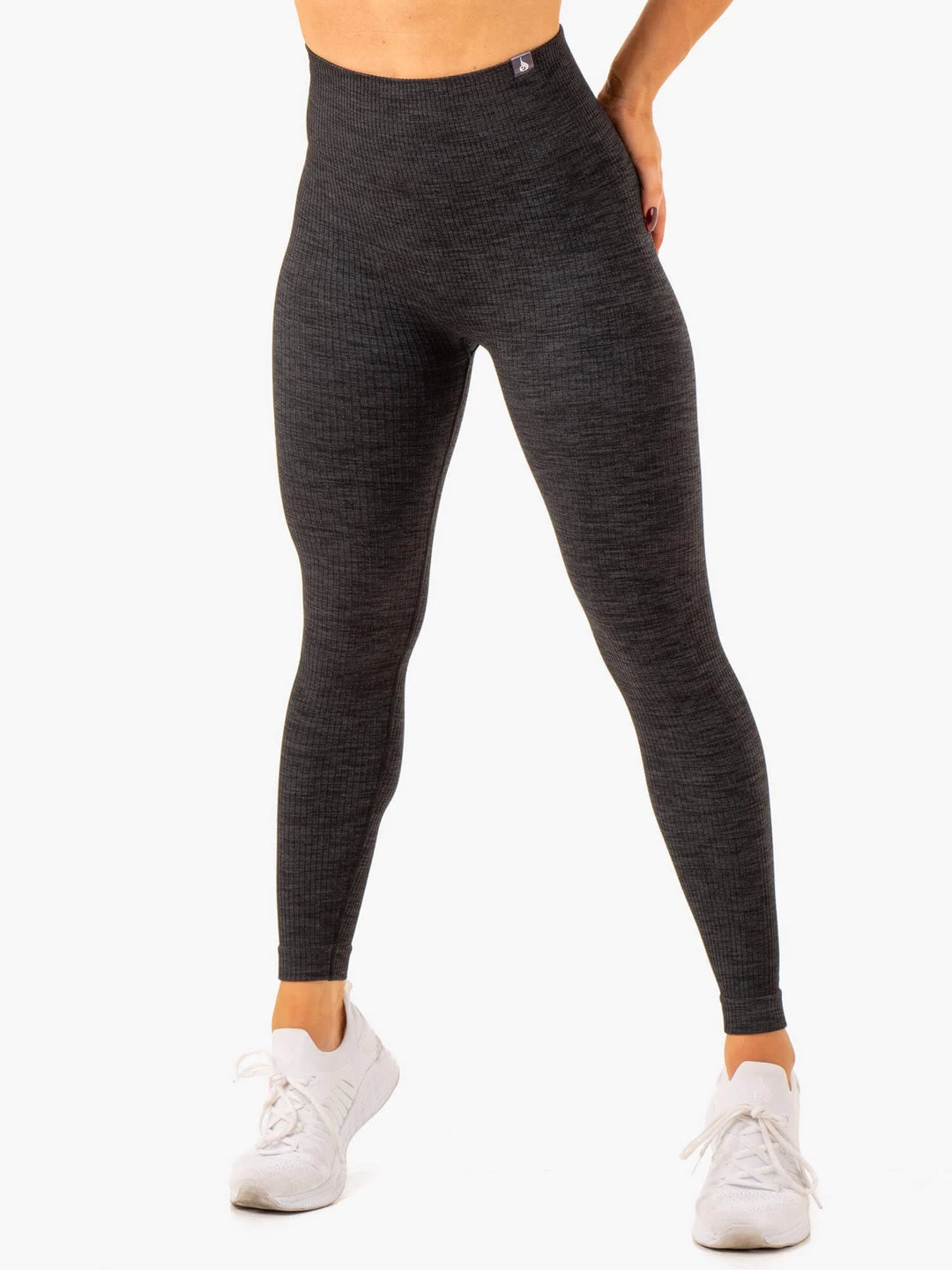 Rib Seamless Leggings - Black Marl 1 Rib Seamless Leggings - Black Marl