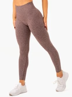 Rib Seamless Leggings - Chocolate Marl