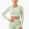 Rib Seamless Long Sleeve Top - Neomint Marl