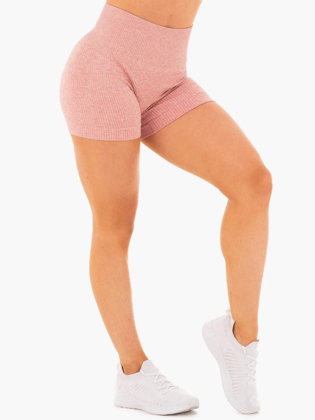 Rib Seamless Shorts - Blush Marl 4 Rib Seamless Shorts - Blush Marl - Image 4
